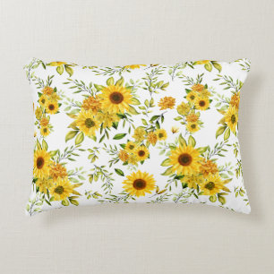 Watercolor Sunflower 8 Decorative Cushion