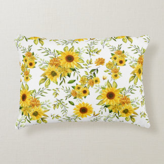 Watercolor Sunflower 8 Decorative Cushion