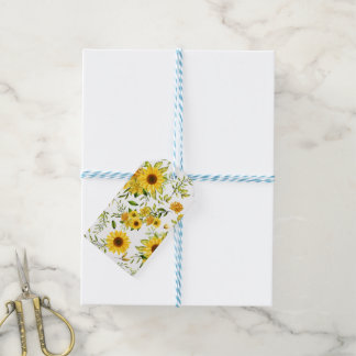 Watercolor Sunflower 8 Gift Tags