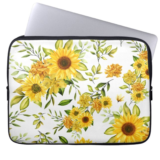 Watercolor Sunflower 8 Laptop Sleeve (Front)