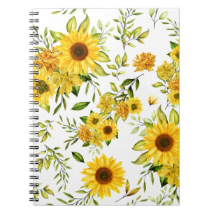 Watercolor Sunflower 8 Notebook