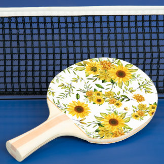Watercolor Sunflower 8 Ping Pong Paddle