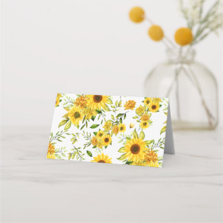 Watercolor Sunflower 8 Place Card