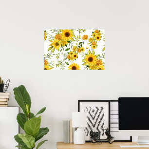 Watercolor Sunflower 8 Poster