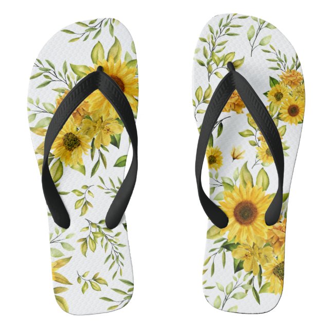 Watercolor Sunflower 8 Thongs (Footbed)