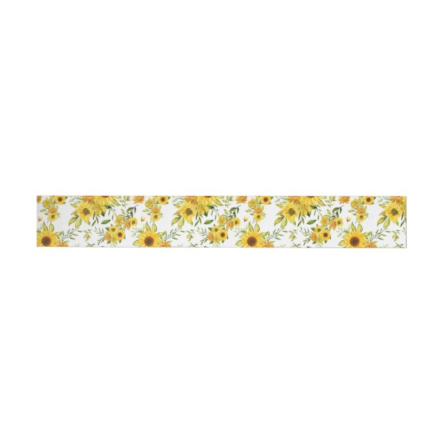 Watercolor Sunflower 8 Wrap Around Label (Individual)