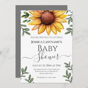 Watercolor Sunflower Baby Shower