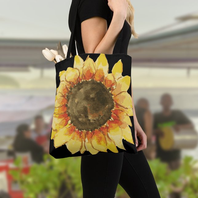 Watercolor Sunflower Bloom Tote Bag (Creator Uploaded)