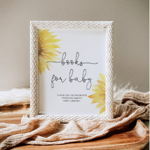 Watercolor sunflower books for baby sign