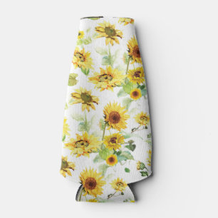 Watercolor Sunflower Bottle Cooler