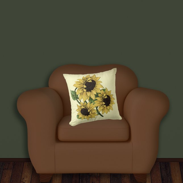 Watercolor Sunflower by MCFUL Pillows - Reversible (Creator Uploaded)