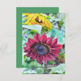 Watercolor Sunflower cards - blank inside