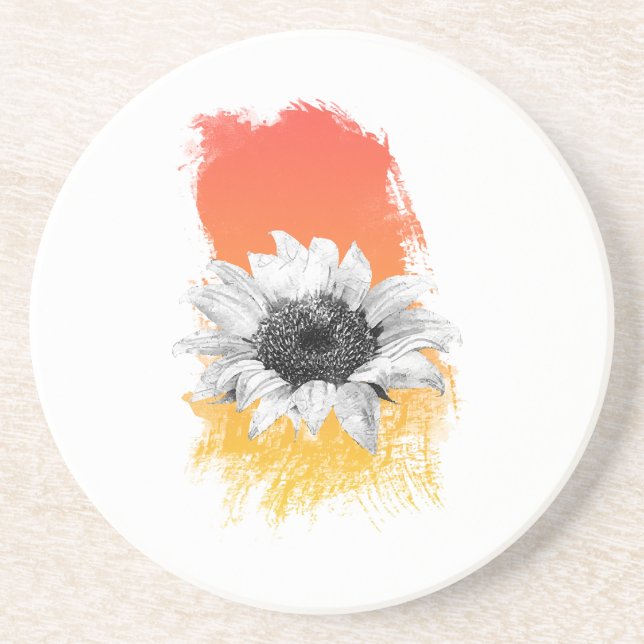 Watercolor Sunflower  Coaster (Front)