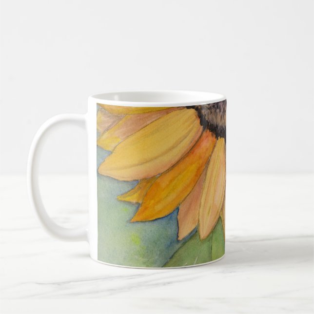 Watercolor Sunflower Coffee Mug (Left)