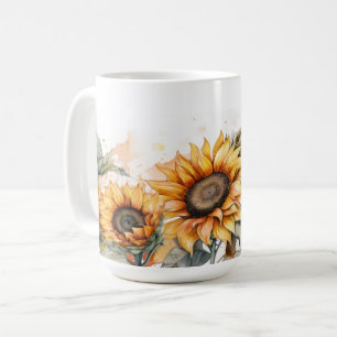 Watercolor Sunflower Coffee Mug