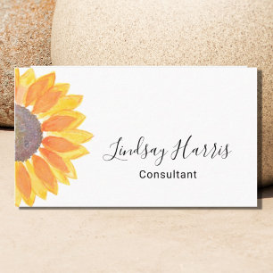 Watercolor Sunflower Consultant Business Card