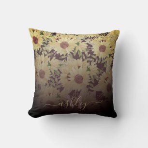 Watercolor Sunflower Cushion