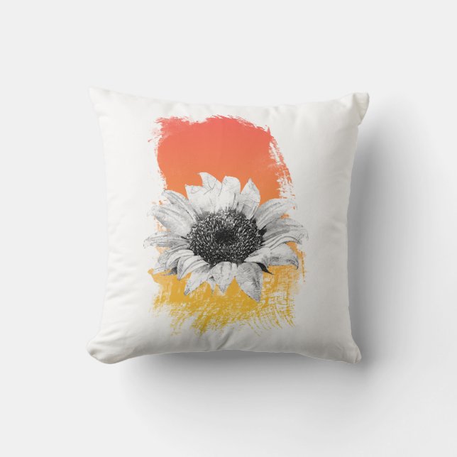 Watercolor Sunflower  Cushion (Front)
