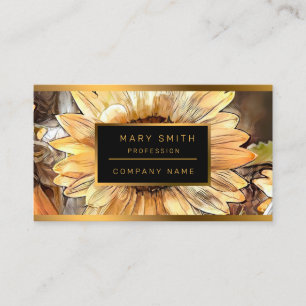 Watercolor Sunflower Elegant Collection Business Card