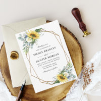 watercolor sunflower eucalyptus bridal shower
