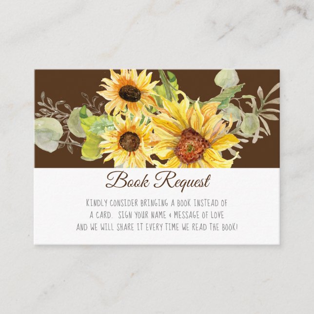 Watercolor Sunflower Fall Book Instead of Card (Front)