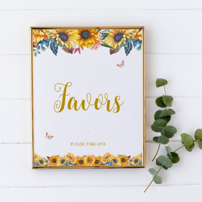 Watercolor Sunflower Favours Sign (Creator Uploaded)