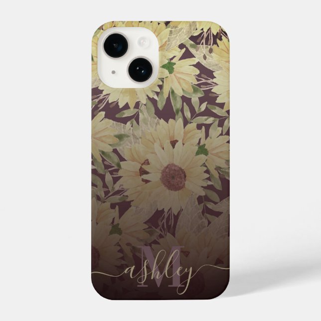 Watercolor Sunflower iPhone Case (Back)
