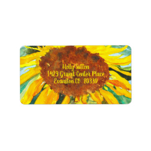 Watercolor Sunflower Label