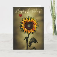 Watercolor Sunflower Love Flower Birthday