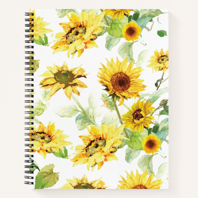 Watercolor Sunflower Notebook (Front)