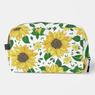 Watercolor Sunflower Pattern Dopp Kit