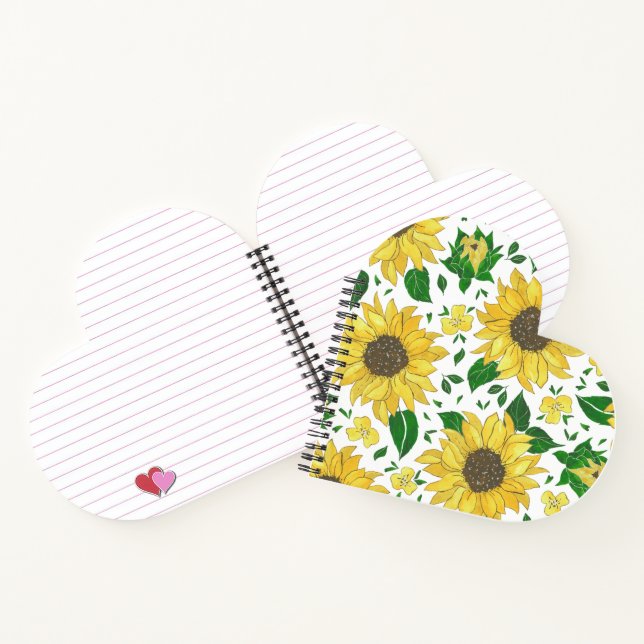 Watercolor Sunflower Pattern  Notebook (Inside)