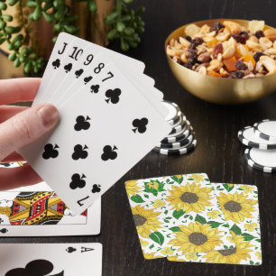 Watercolor Sunflower Pattern  Playing Cards