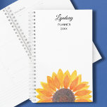 Watercolor Sunflower Personalised Planner<br><div class="desc">This floral planner is decorated with a yellow watercolor sunflower. Easily customisable with your name and year. Original Watercolor © Michele Davies.</div>