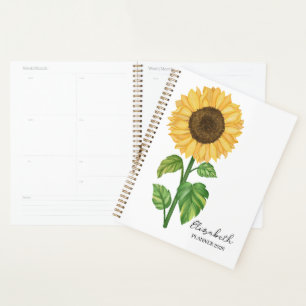 Watercolor Sunflower Planner