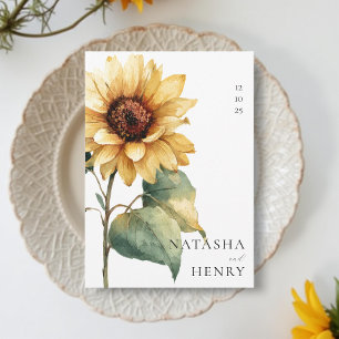 Watercolor Sunflower Wedding Rustic Boho Yellow  Invitation