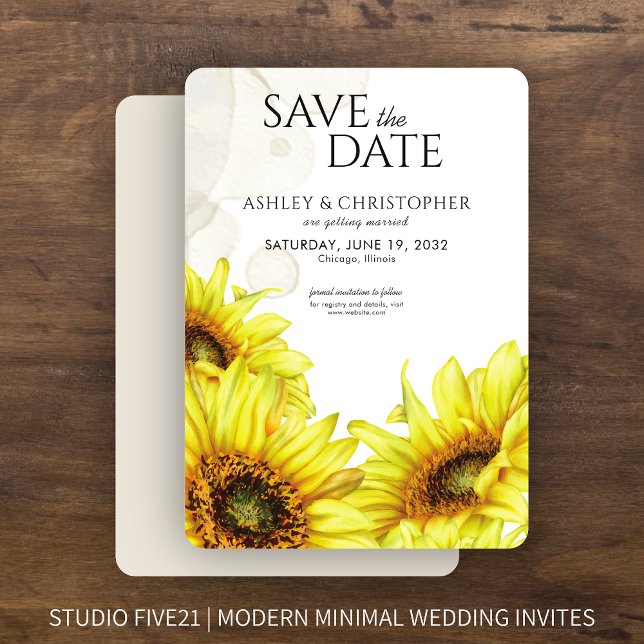 Watercolor Sunflower Wedding Shower Save The Date (Creator Uploaded)