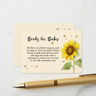 Watercolor Sunflower with Butterflies Baby Shower Enclosure Card