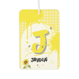 Watercolor Sunflower with Butterflies Car Air Freshener