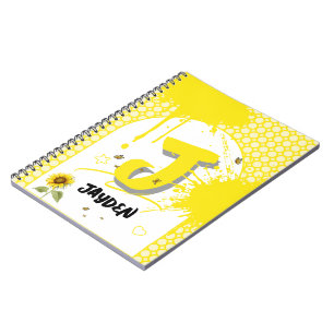 Watercolor Sunflower with Butterflies Notebook