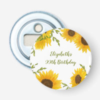 Watercolor Sunflowers 99th Birthday Party Favour