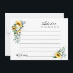 watercolor Sunflowers advice Card<br><div class="desc">A simple floral design with watercolor sunflowers. Feel free to change the colours and text details.</div>