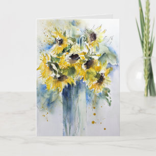 WATERCOLOR SUNFLOWERS ALL-OCCASION/BLANK CARD