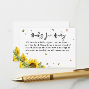 Watercolor Sunflowers and Butterflies Baby Shower Enclosure Card