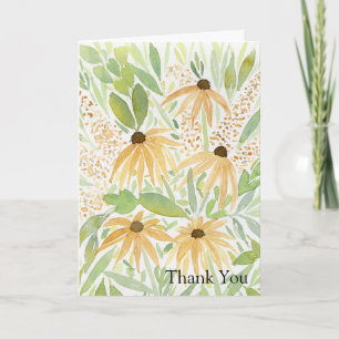 Watercolor Sunflowers, Botanical Art Card