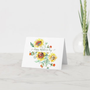 Watercolor sunflowers    card