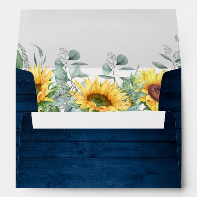 Watercolor Sunflowers Eucalyptus for 5x7 card  Envelope (Back (Bottom))