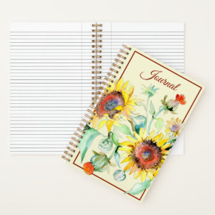 Watercolor sunflowers journal