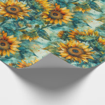 Watercolor Sunflowers (Light)