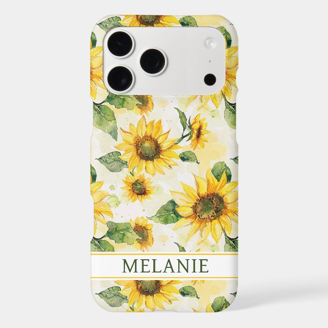Watercolor Sunflowers Monogrammed (Back)